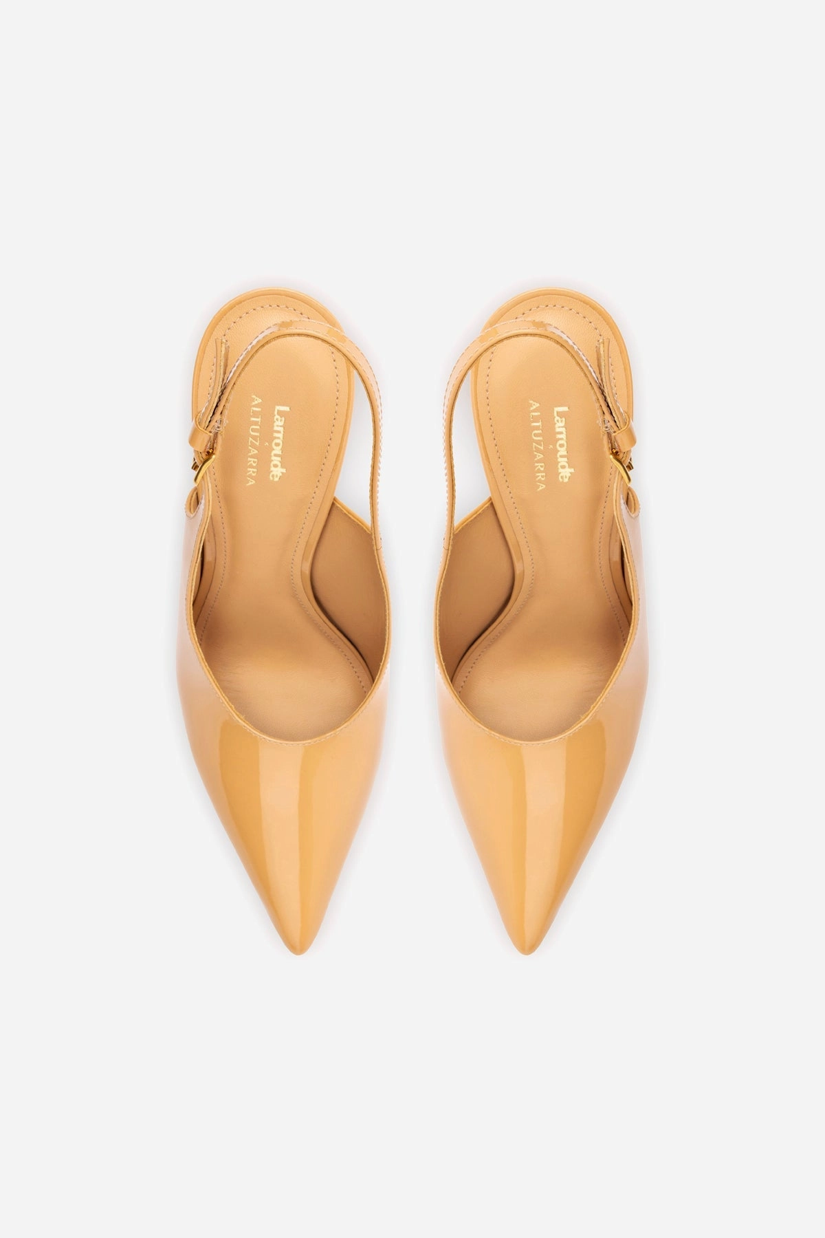 Larroudé x Altuzarra Pump In Tan Patent Leather