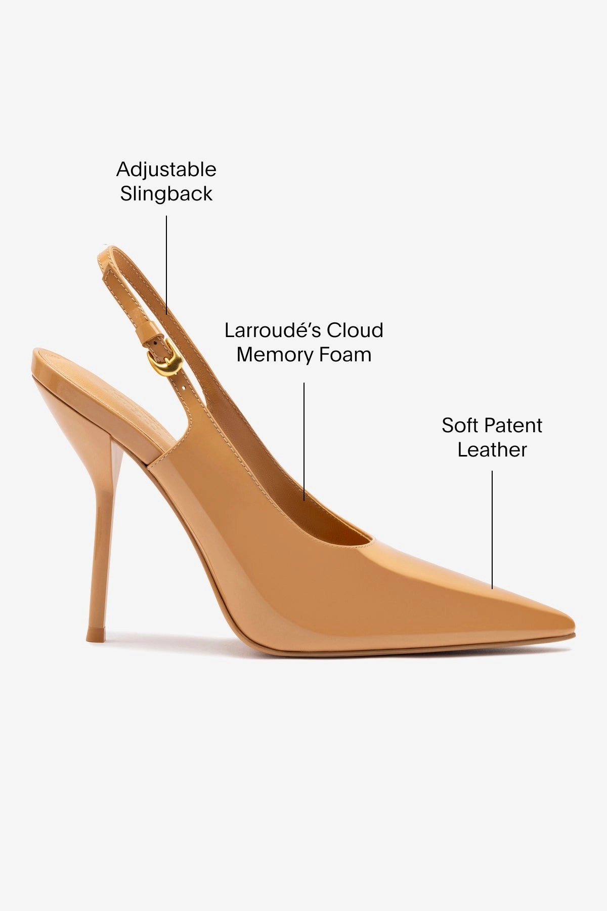 Larroudé x Altuzarra Pump In Tan Patent Leather