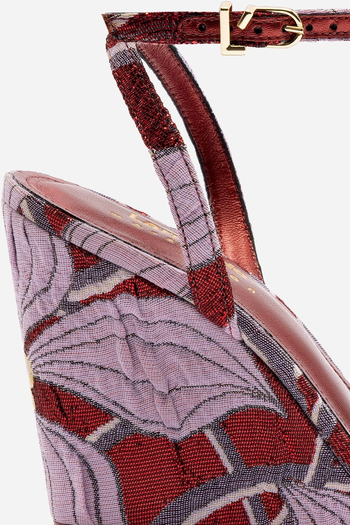 Larroudé x Markarian Wedge In Red Floral Dutel