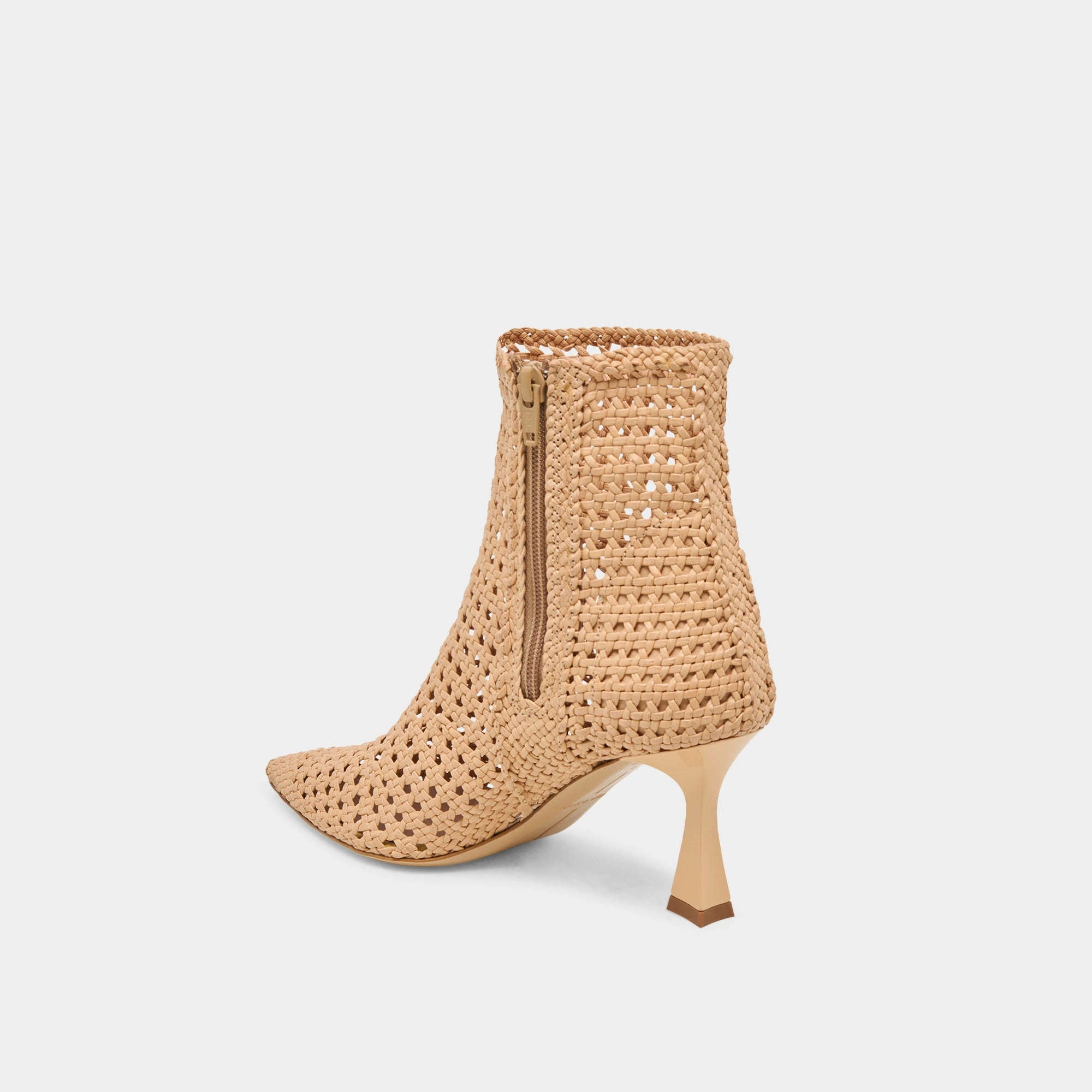 LONNI BOOTIES LIGHT TAN WOVEN LEATHER