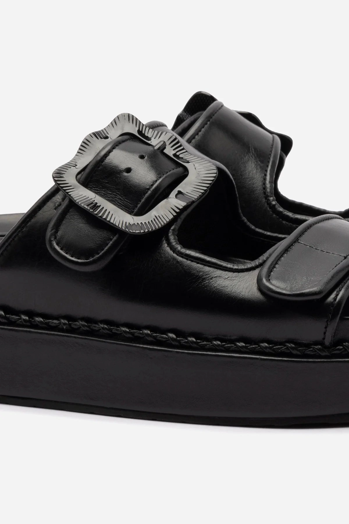Maui Slide In Black Leather