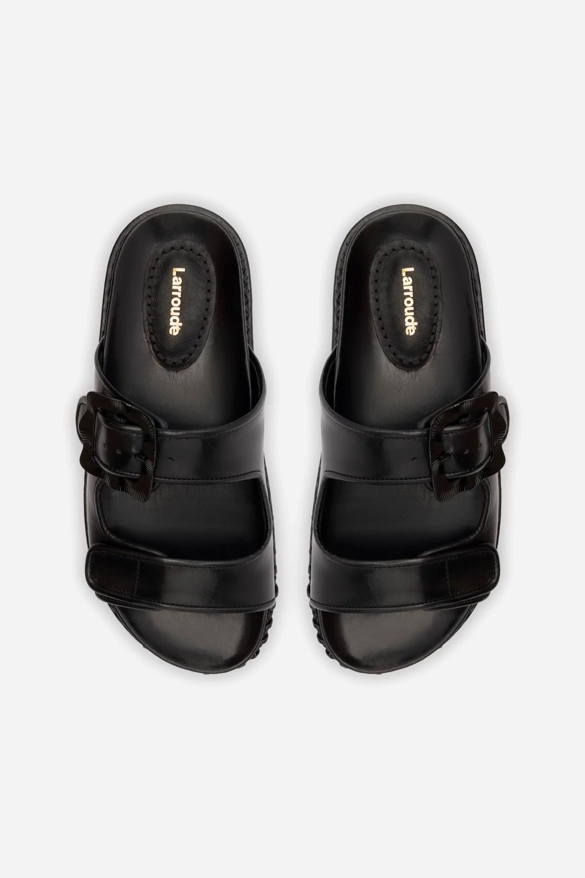 Maui Slide In Black Leather