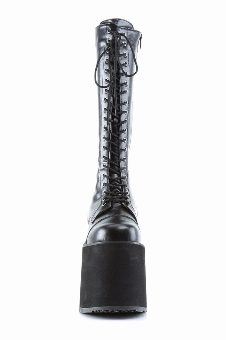 MEGA-602 Black Faux Leather Knee Boot