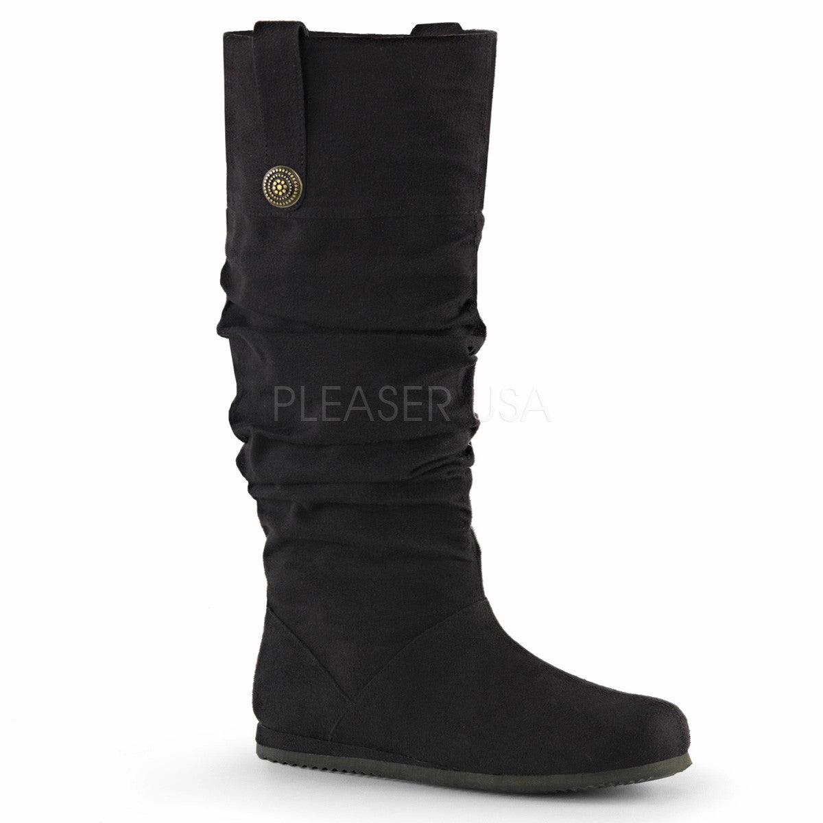 Men's Black Microfiber Renaissance Medieval Pirate Boots