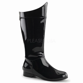 Men's Black Pat Superhero Boots
