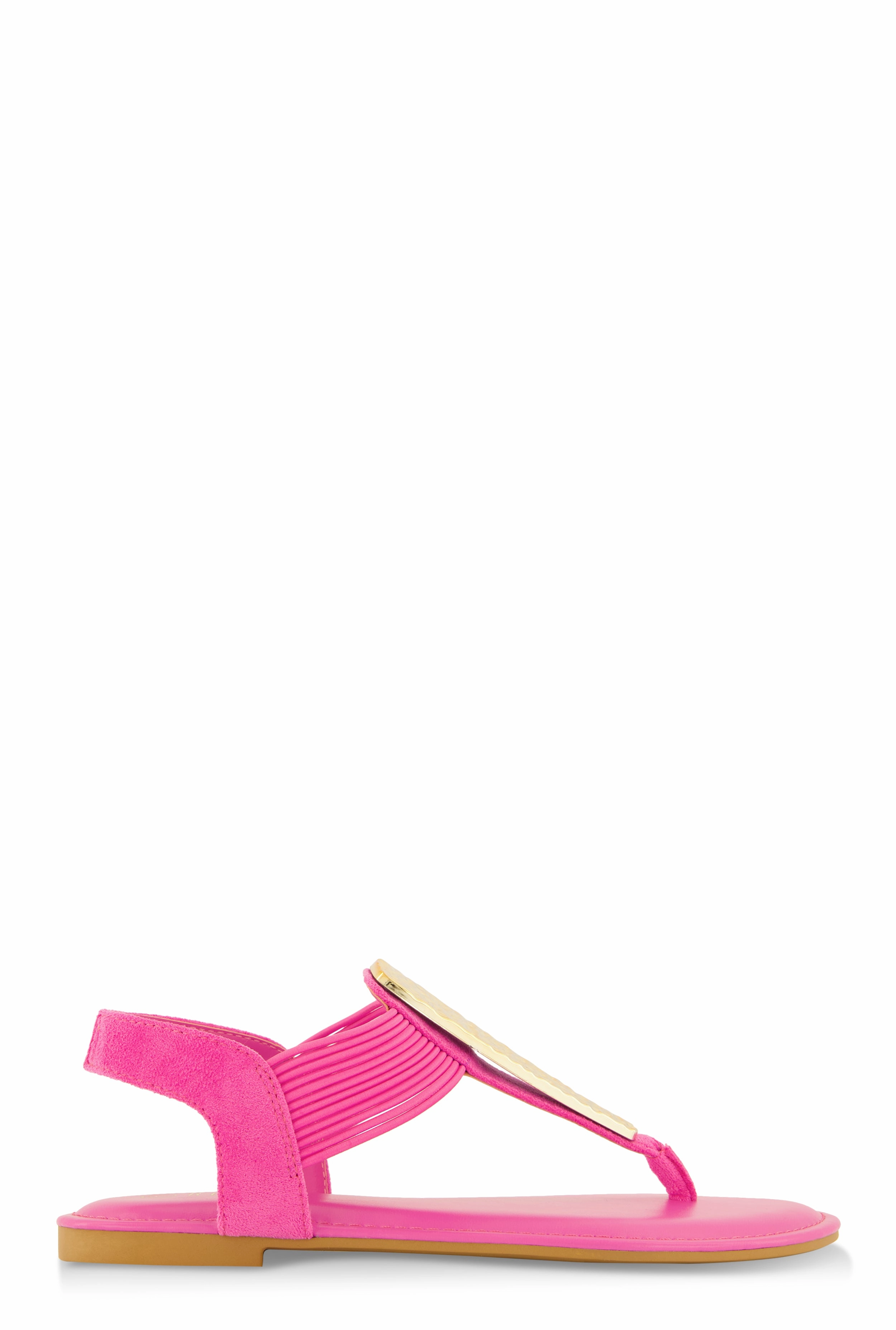 Metallic Pendant Corded Thong Sandals