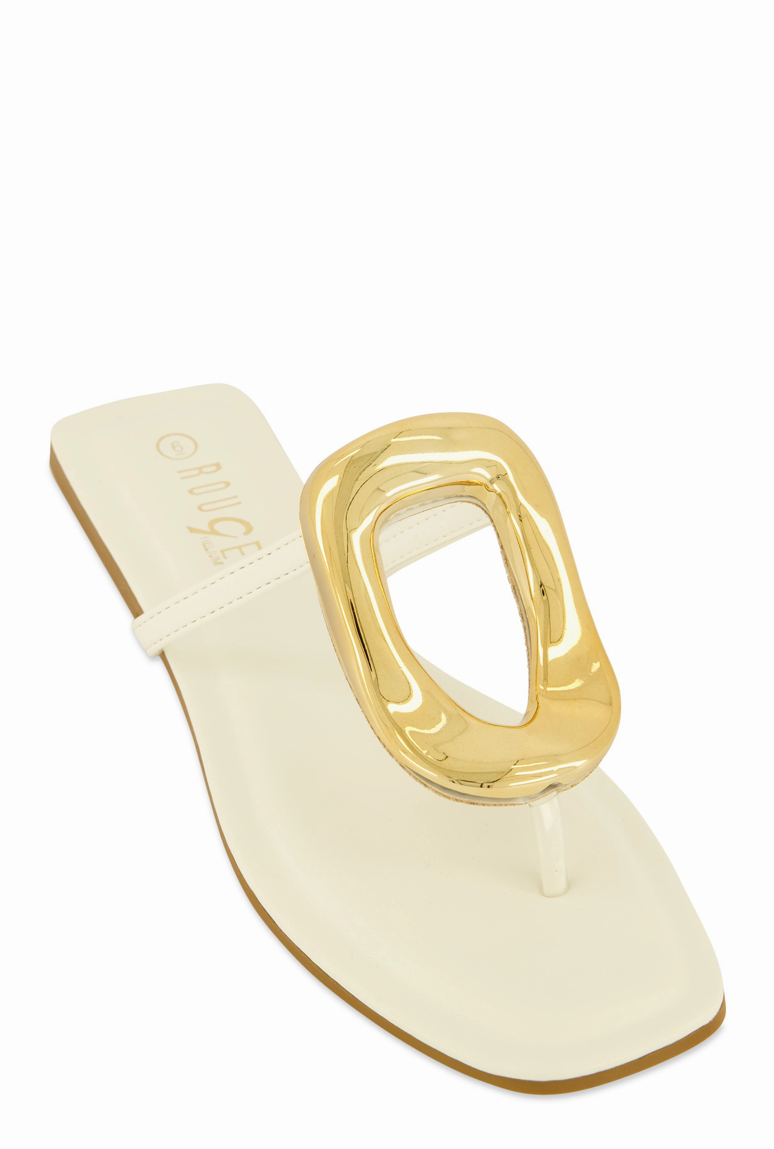 Metallic Pendant Thong Slide Sandals
