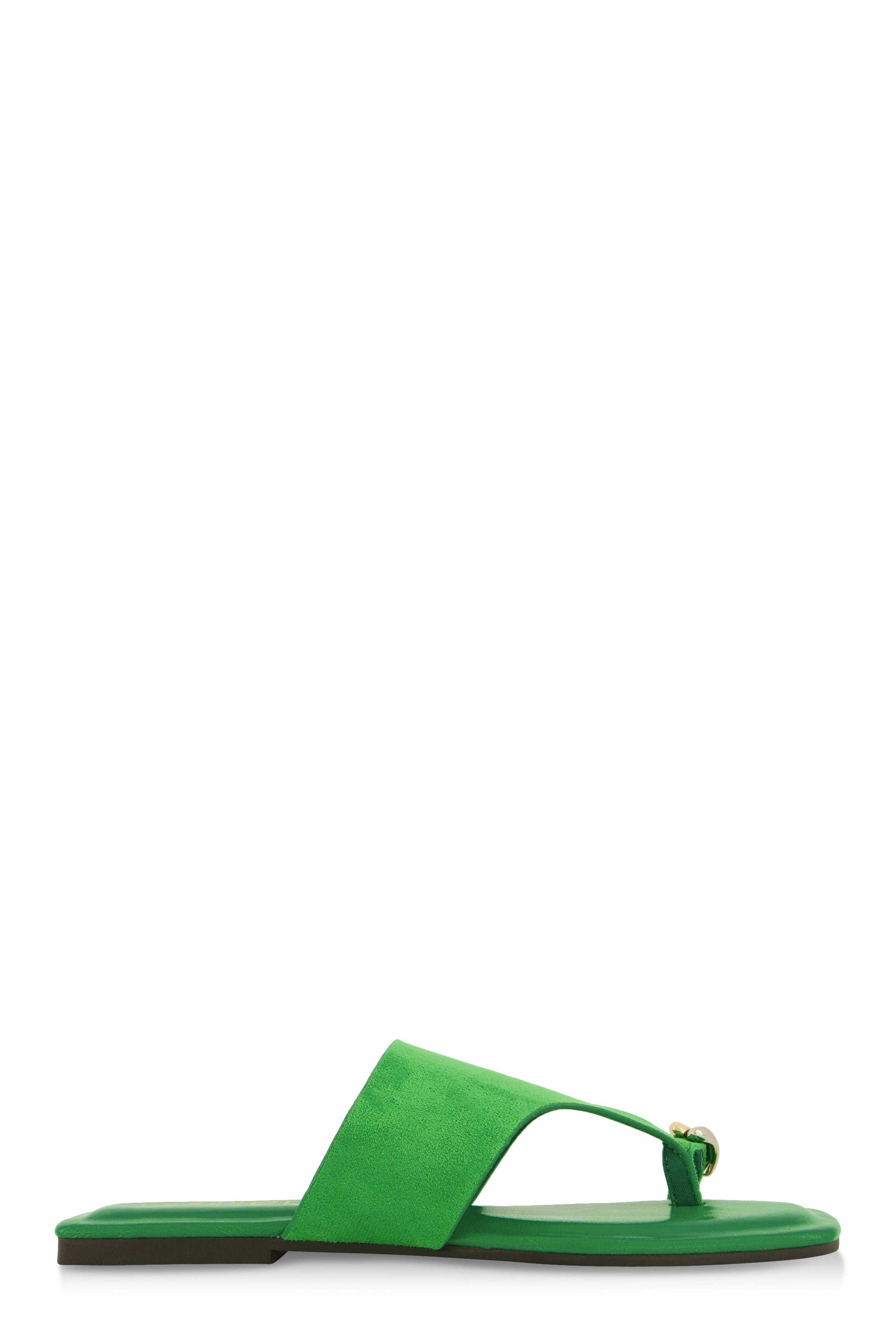 Metallic Toe Loop Detail Thong Slide Sandals