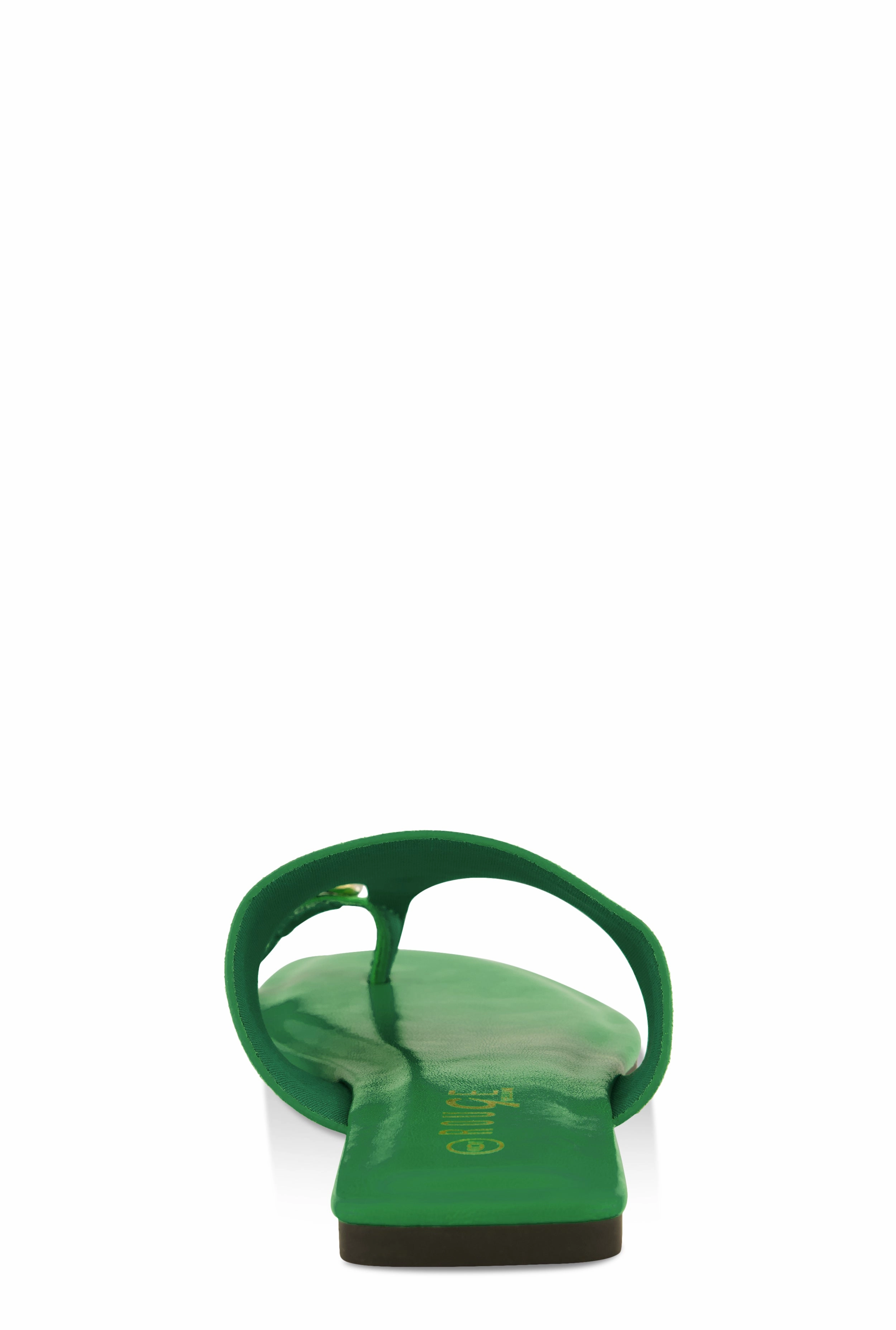 Metallic Toe Loop Detail Thong Slide Sandals