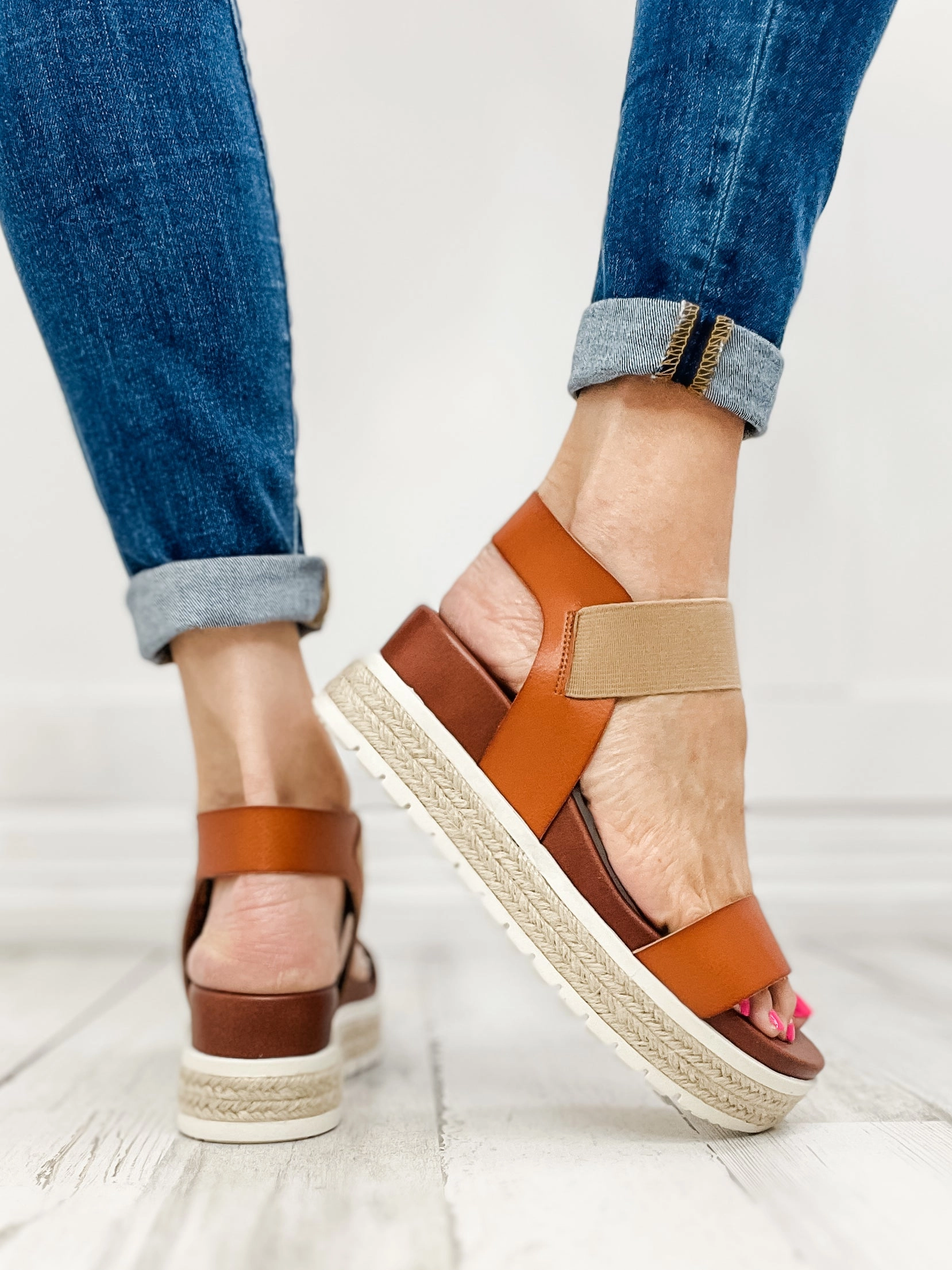 MIA Kandice Wedges in Cognac
