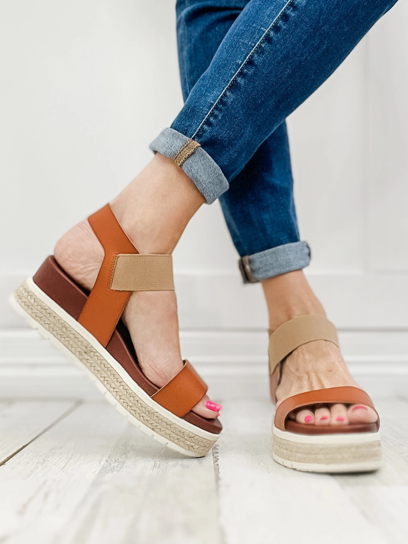 MIA Kandice Wedges in Cognac