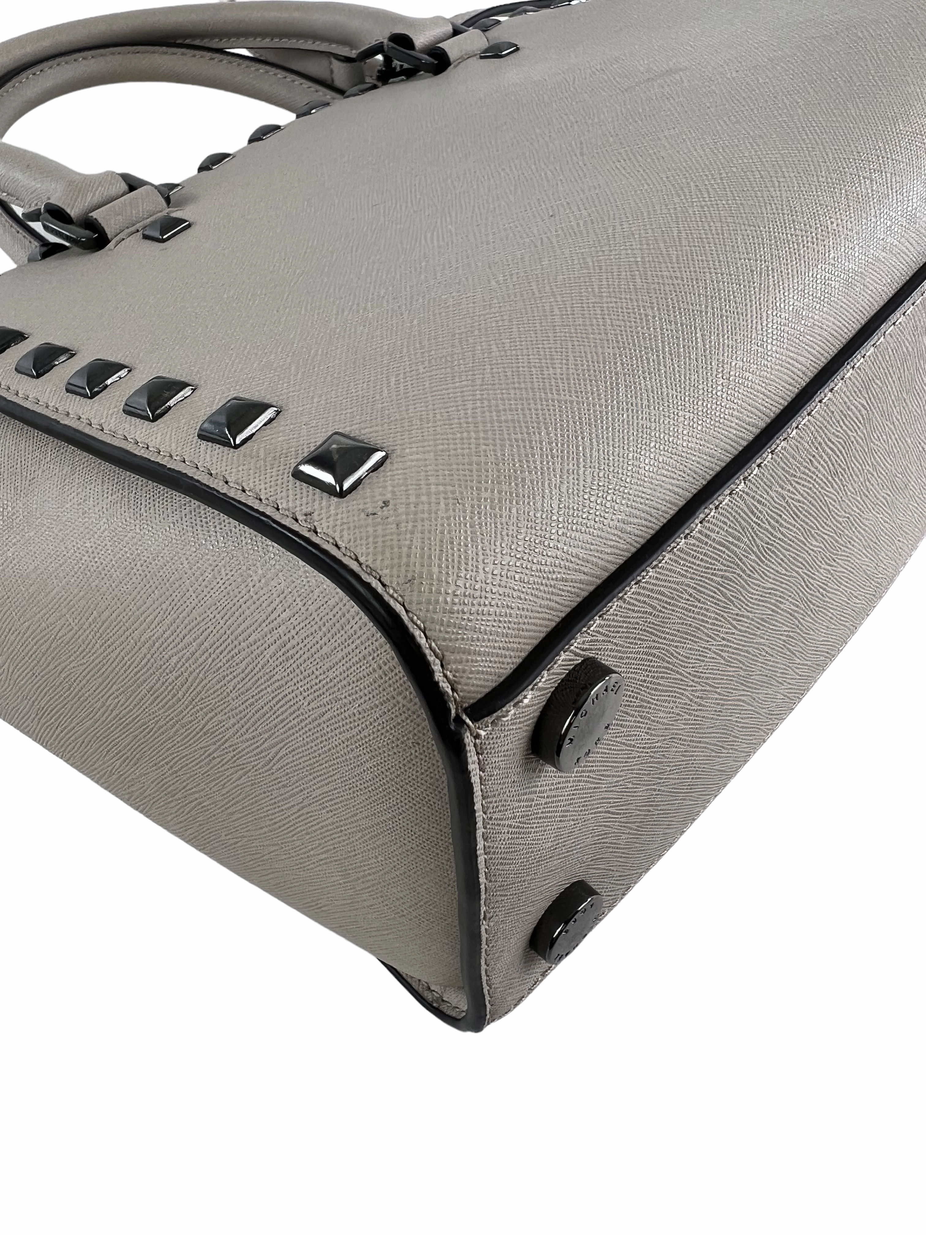 Michael Kors Grey Leather Studded Handbag