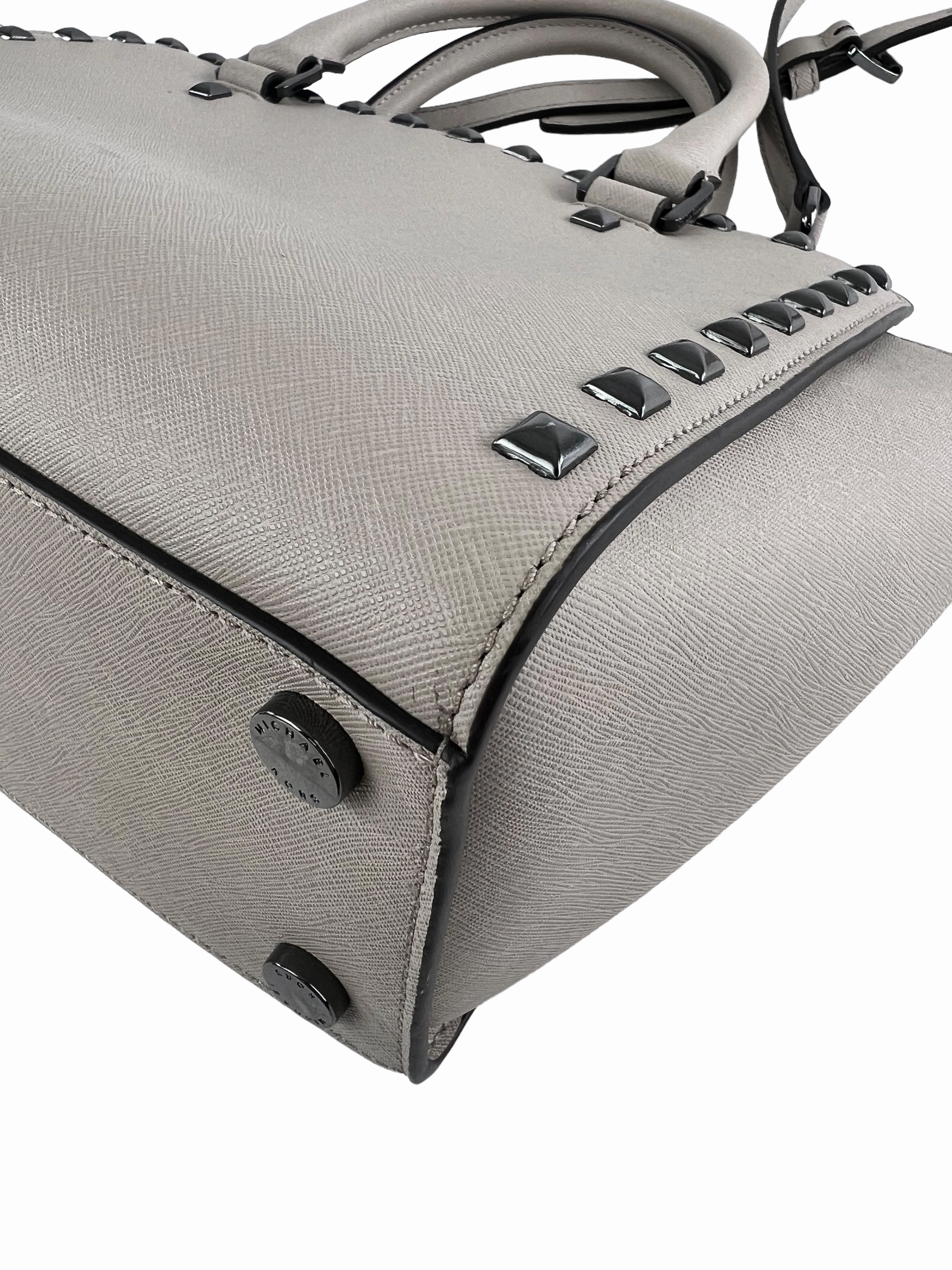 Michael Kors Grey Leather Studded Handbag