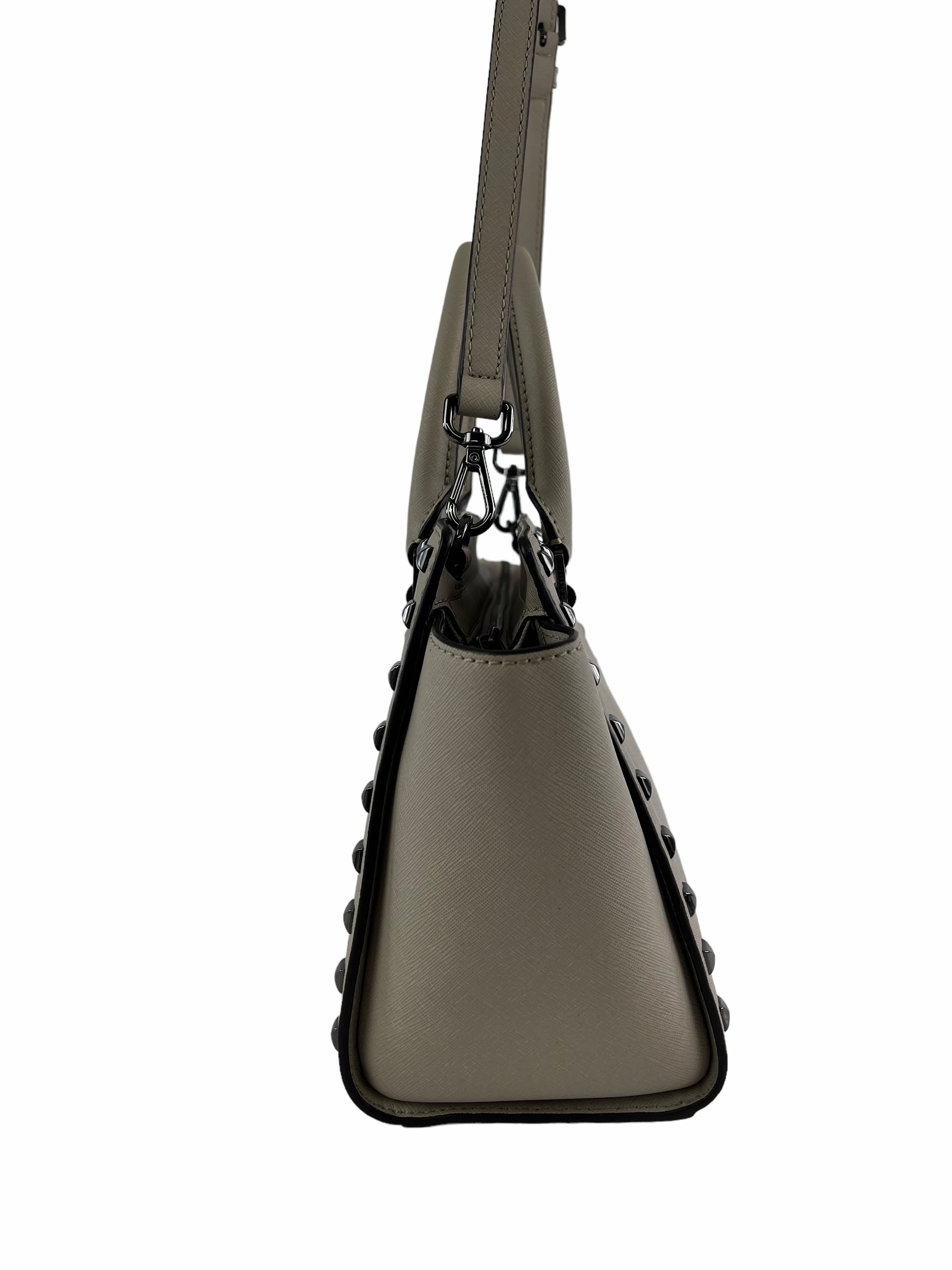 Michael Kors Grey Leather Studded Handbag