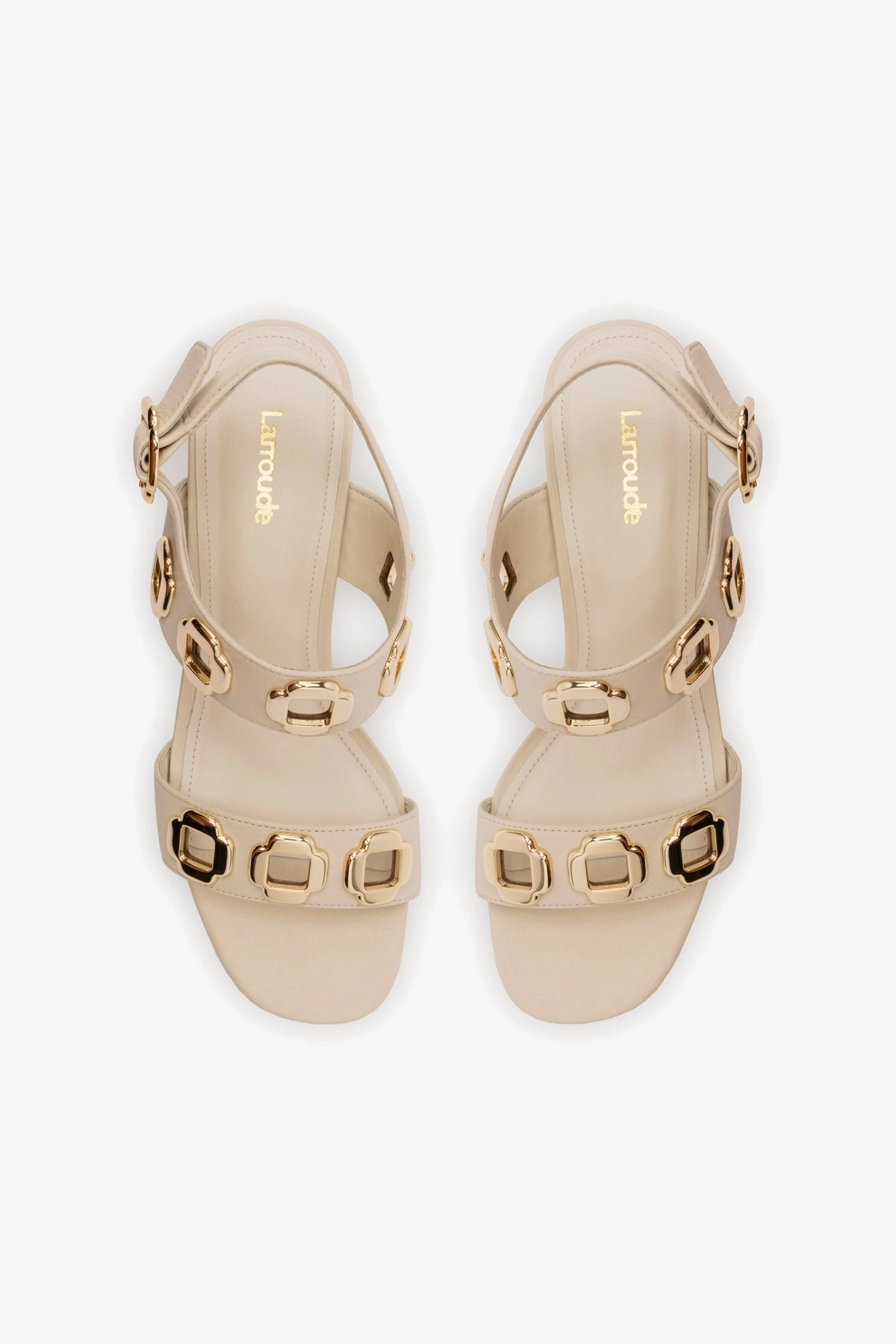 Milan Flat Sandal In Ivory Leather