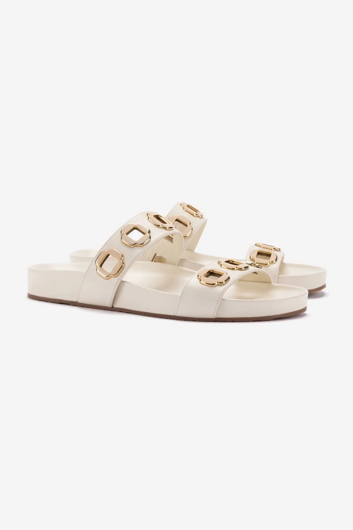Milan Slide In Ivory Leather