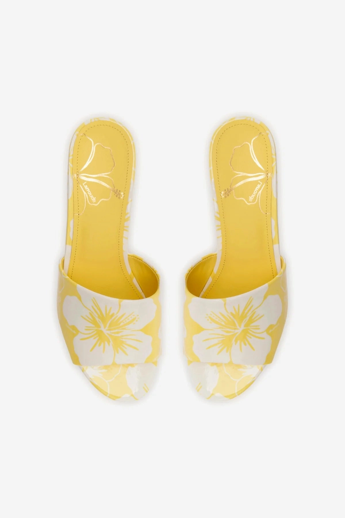 Miso Platform Sandal In Lemonade Printed Leather