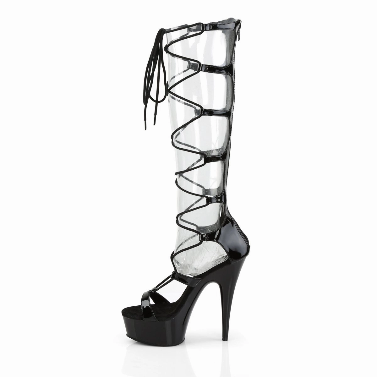 Pleaser Delight-698-Black-Size 6-Clearance