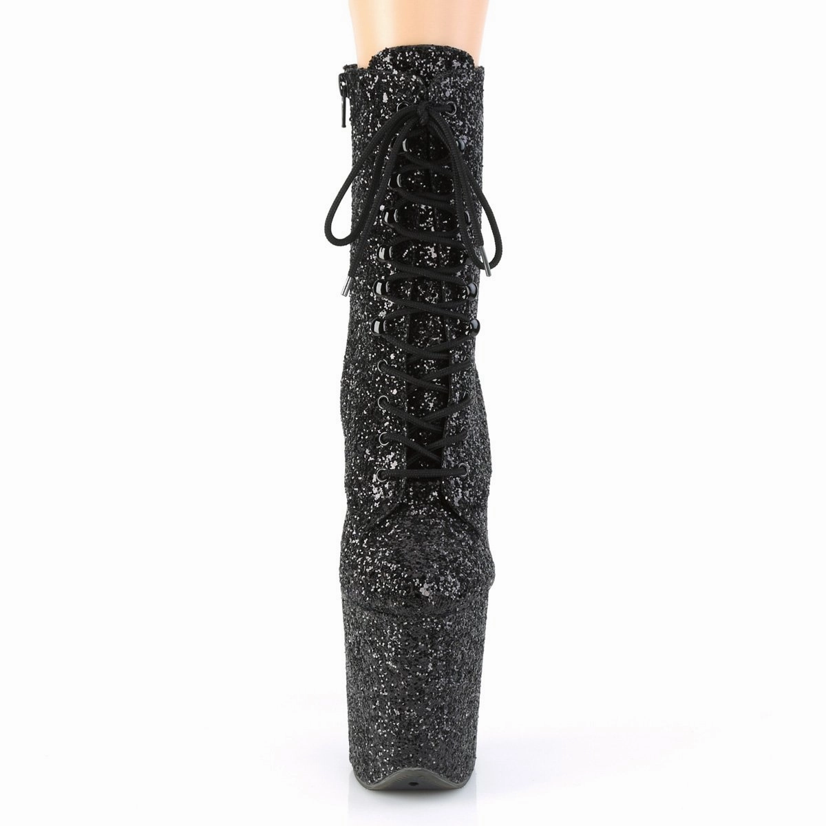 Pleaser Flamingo-1020GWR-Black Glitter-Size 5-Clearance