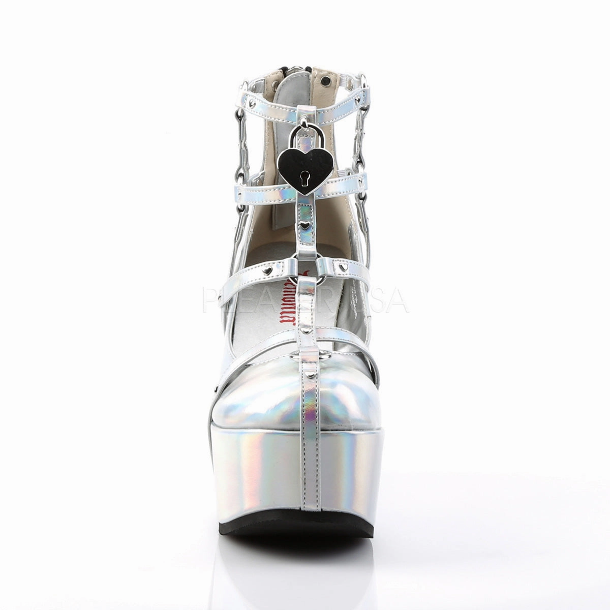 POISON-25-2  Silver Hologram Vegan Leather