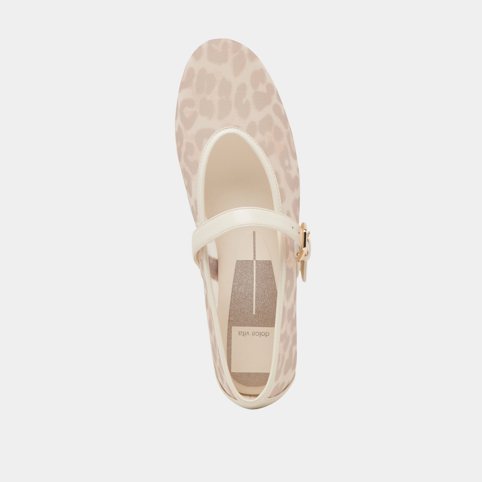 ROSLYN BALLET FLATS WHITE LEOPARD MESH