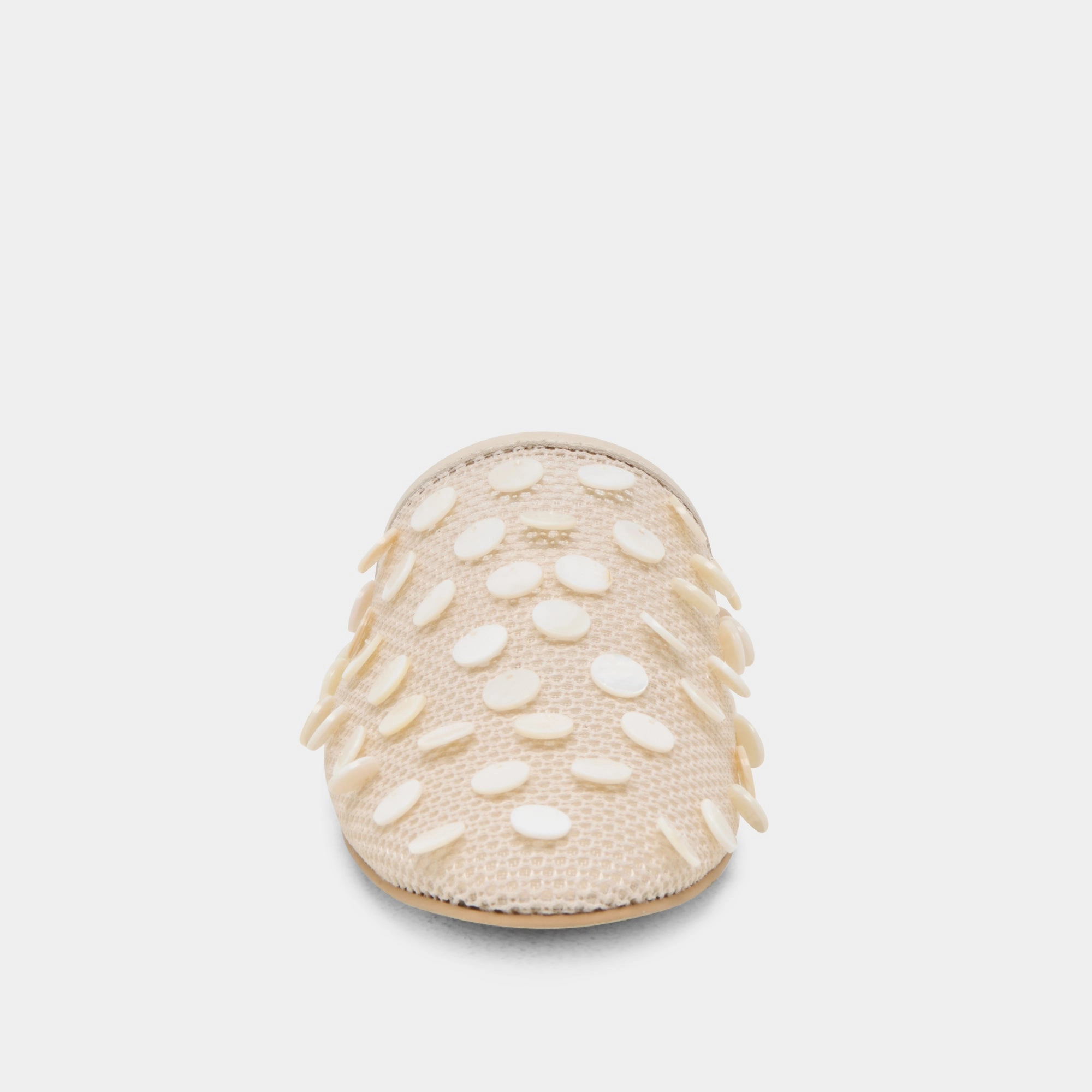 ROVA BEAD FLATS IVORY DISC MESH