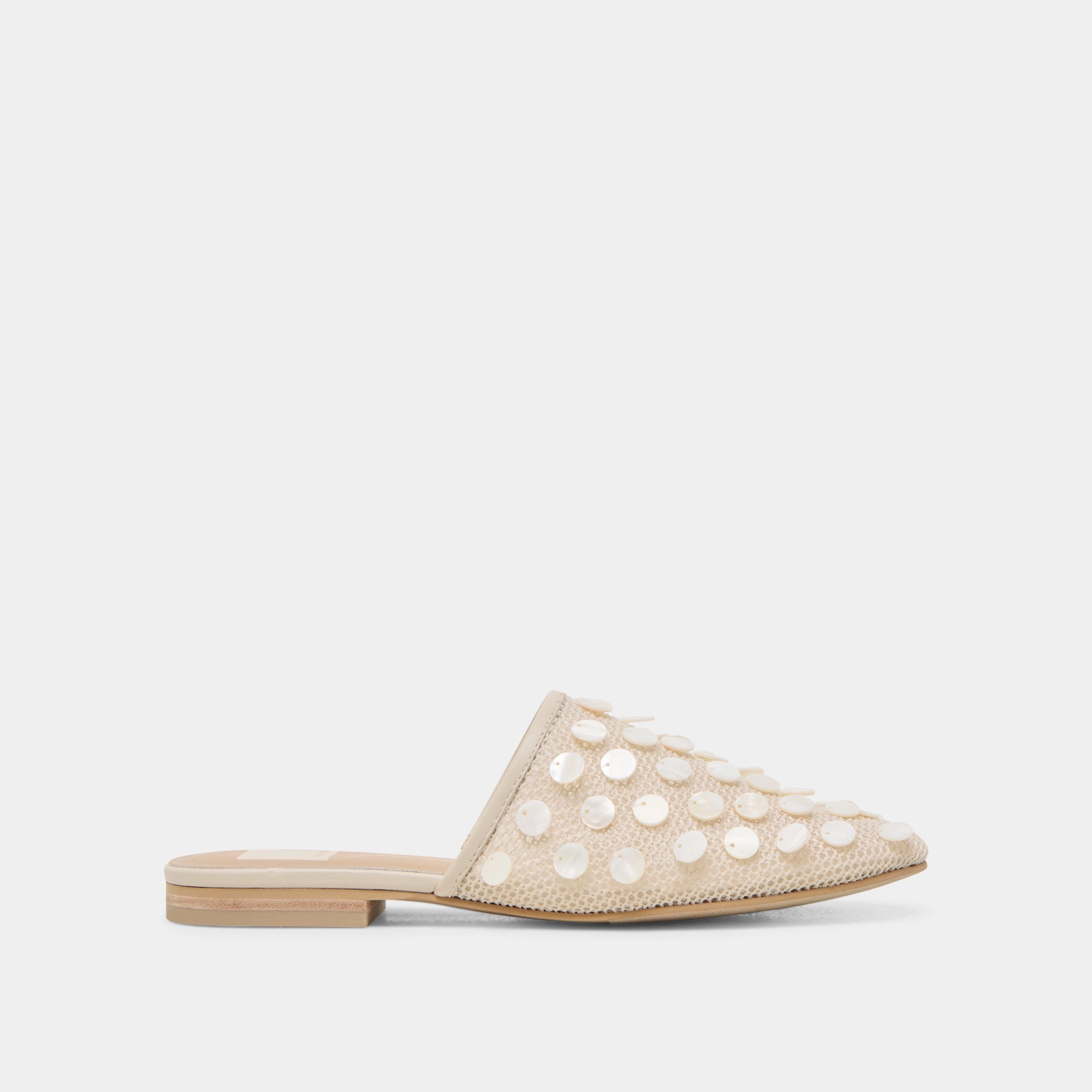 ROVA BEAD FLATS IVORY DISC MESH