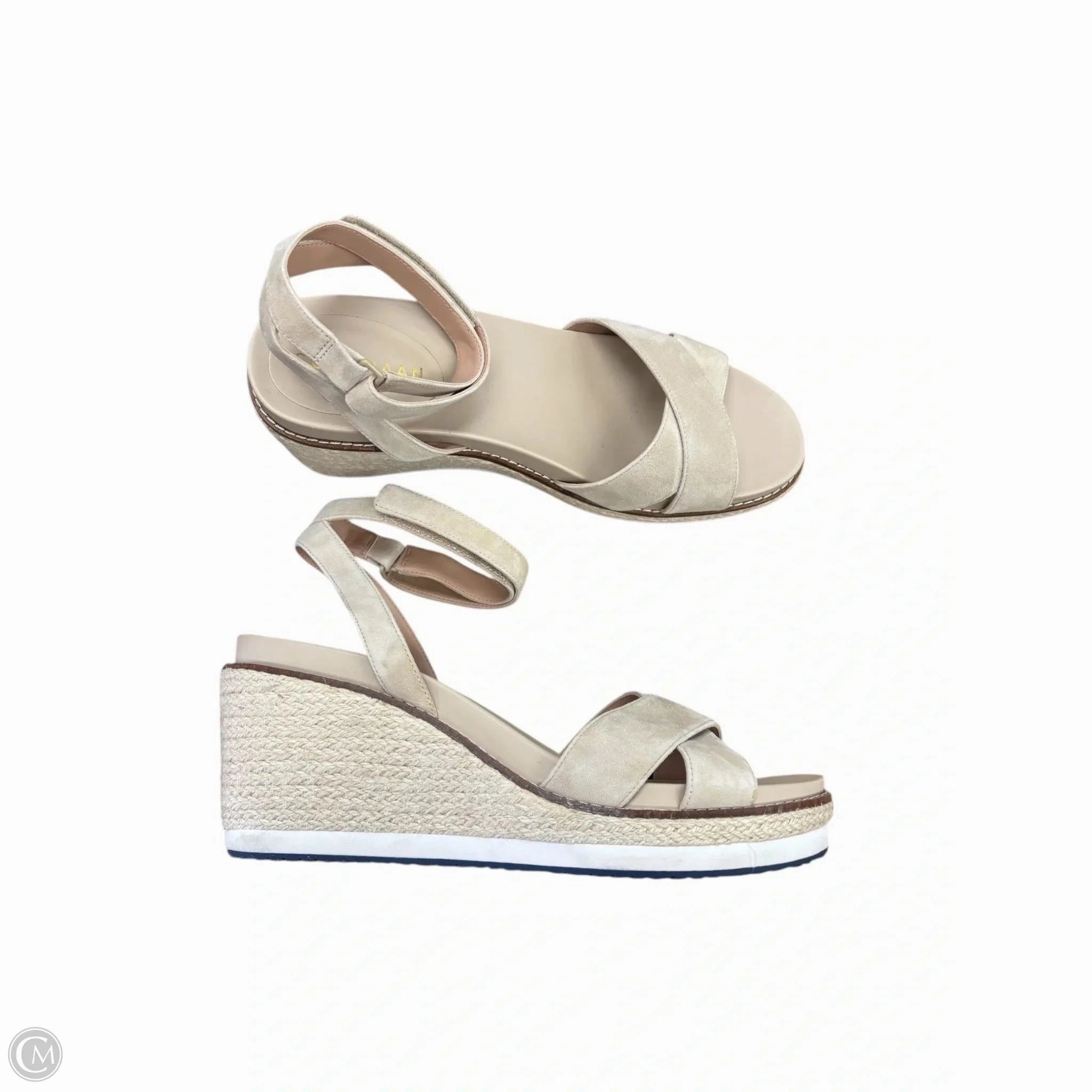 Sandals Heels Wedge By Cole-haan In Tan, Size: 9.5