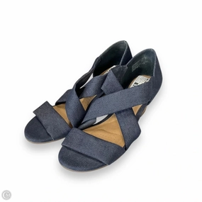 Sandals Heels Wedge By Deflex Comfort In Blue Denim, Size: 6