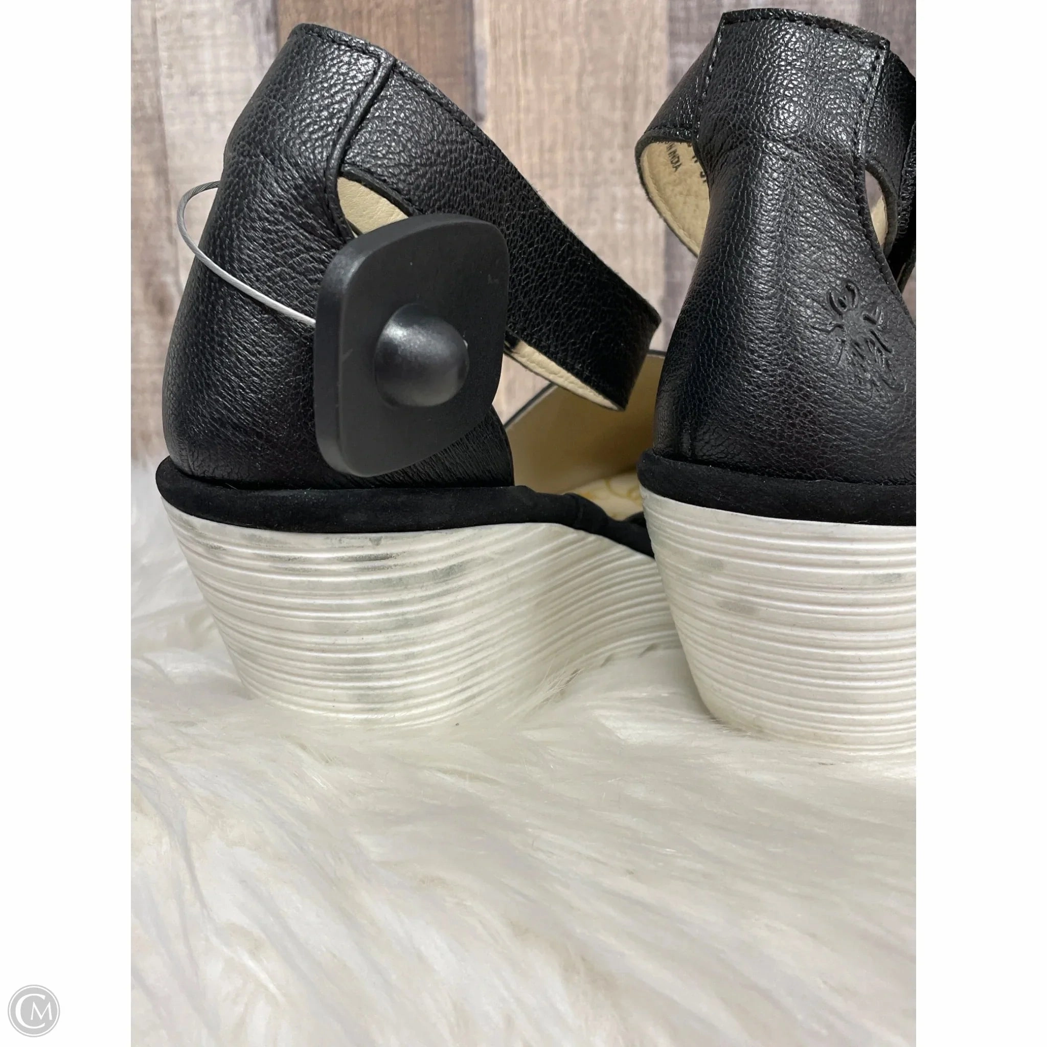 Sandals Heels Wedge By Fly London In Black, Size: 7