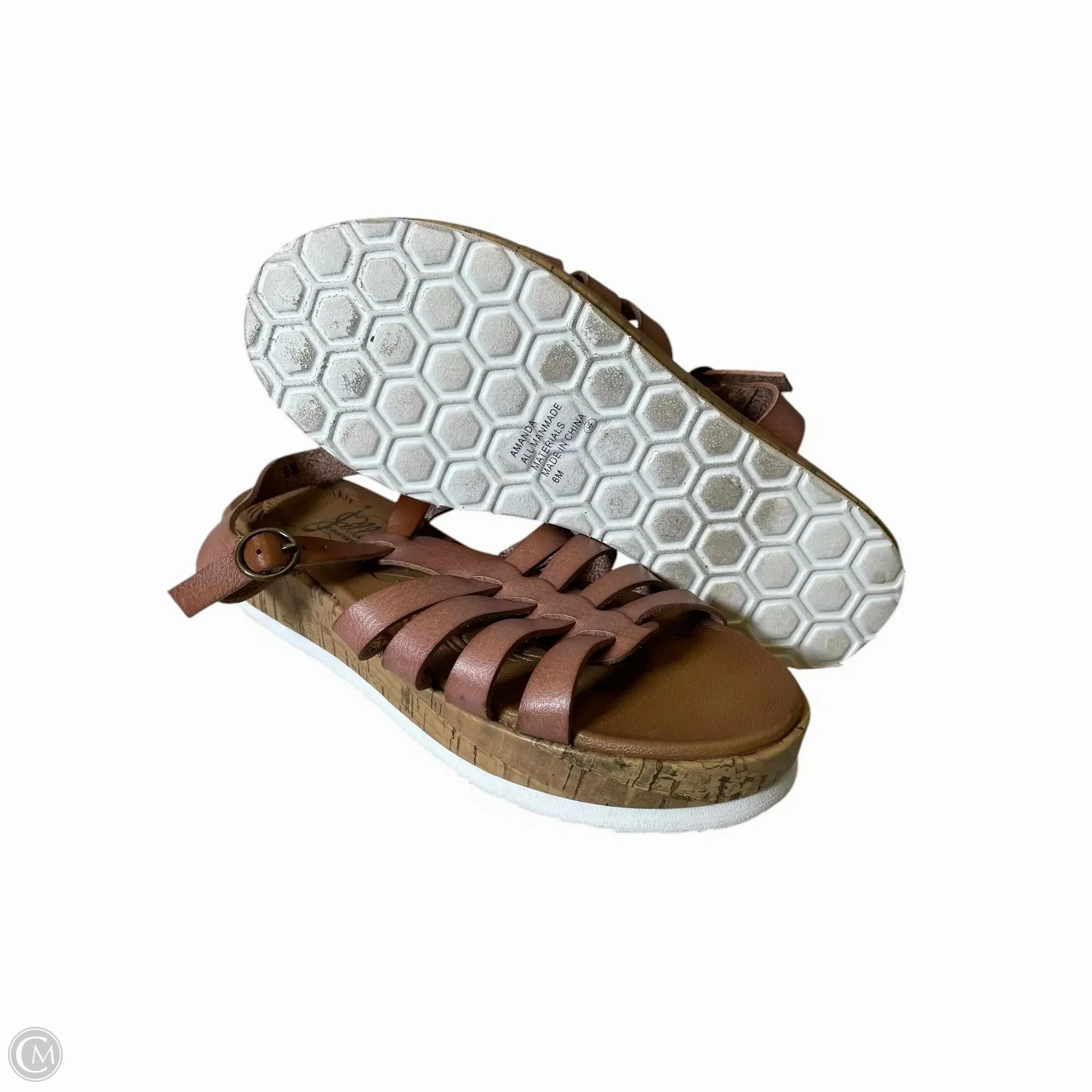 Sandals Heels Wedge By Jelly Pop In Beige, Size: 6