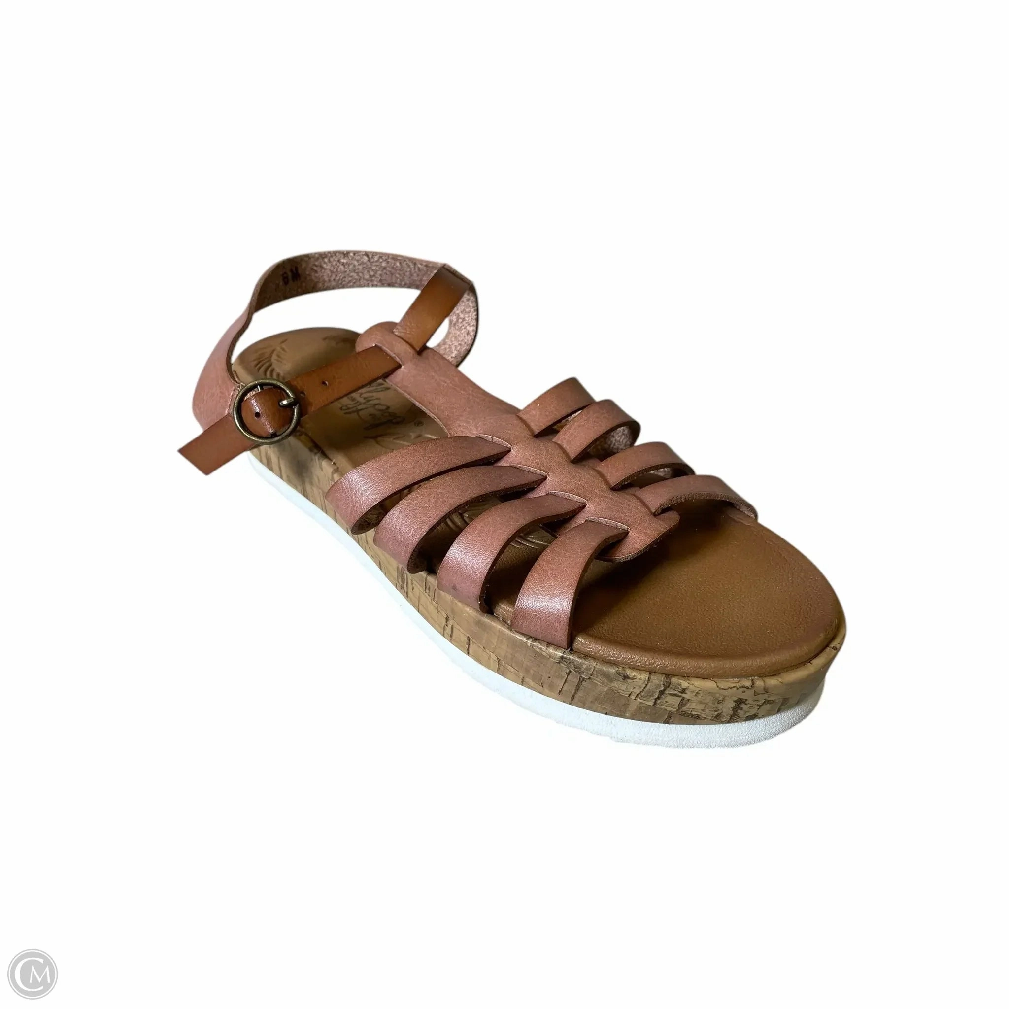 Sandals Heels Wedge By Jelly Pop In Beige, Size: 6