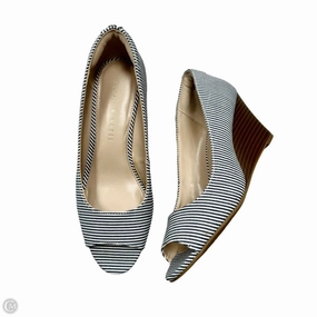 Sandals Heels Wedge By Kelly And Katie In Blue & White, Size: 7