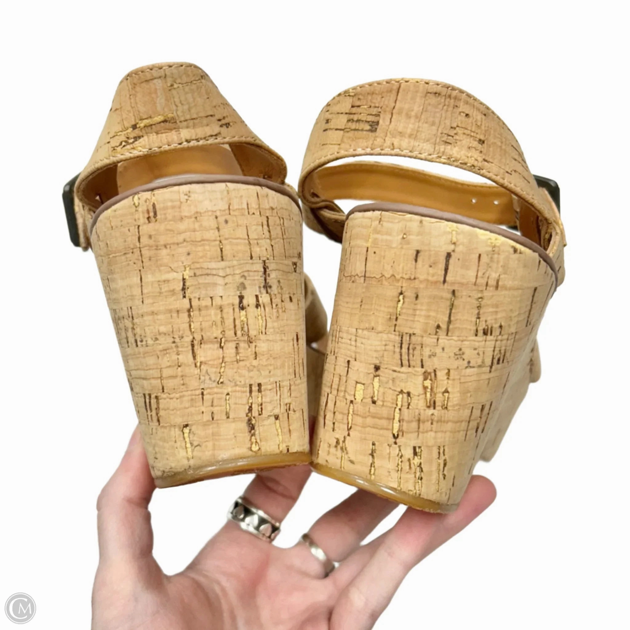 Sandals Heels Wedge By Kork Ease In Tan, Size: 9