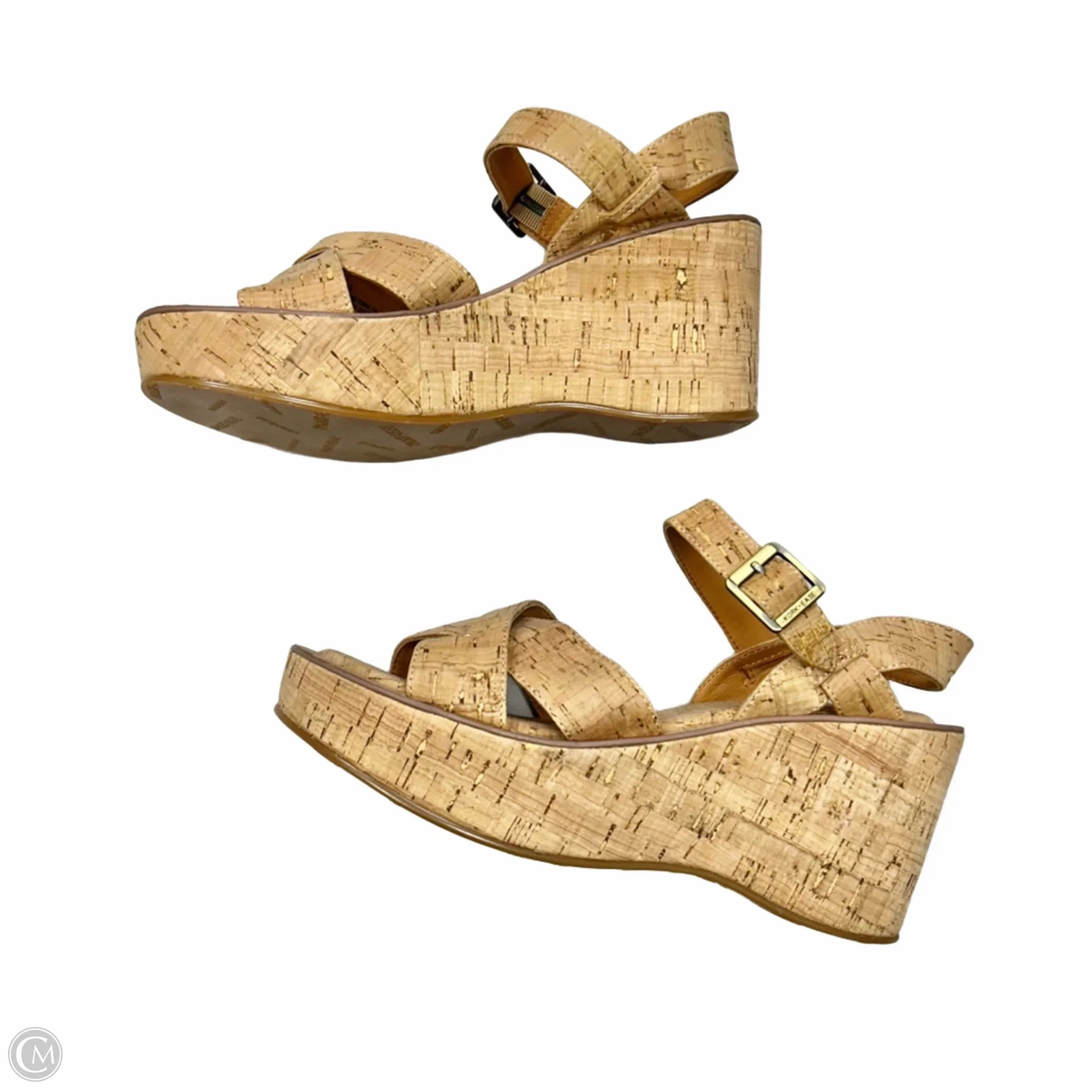 Sandals Heels Wedge By Kork Ease In Tan, Size: 9