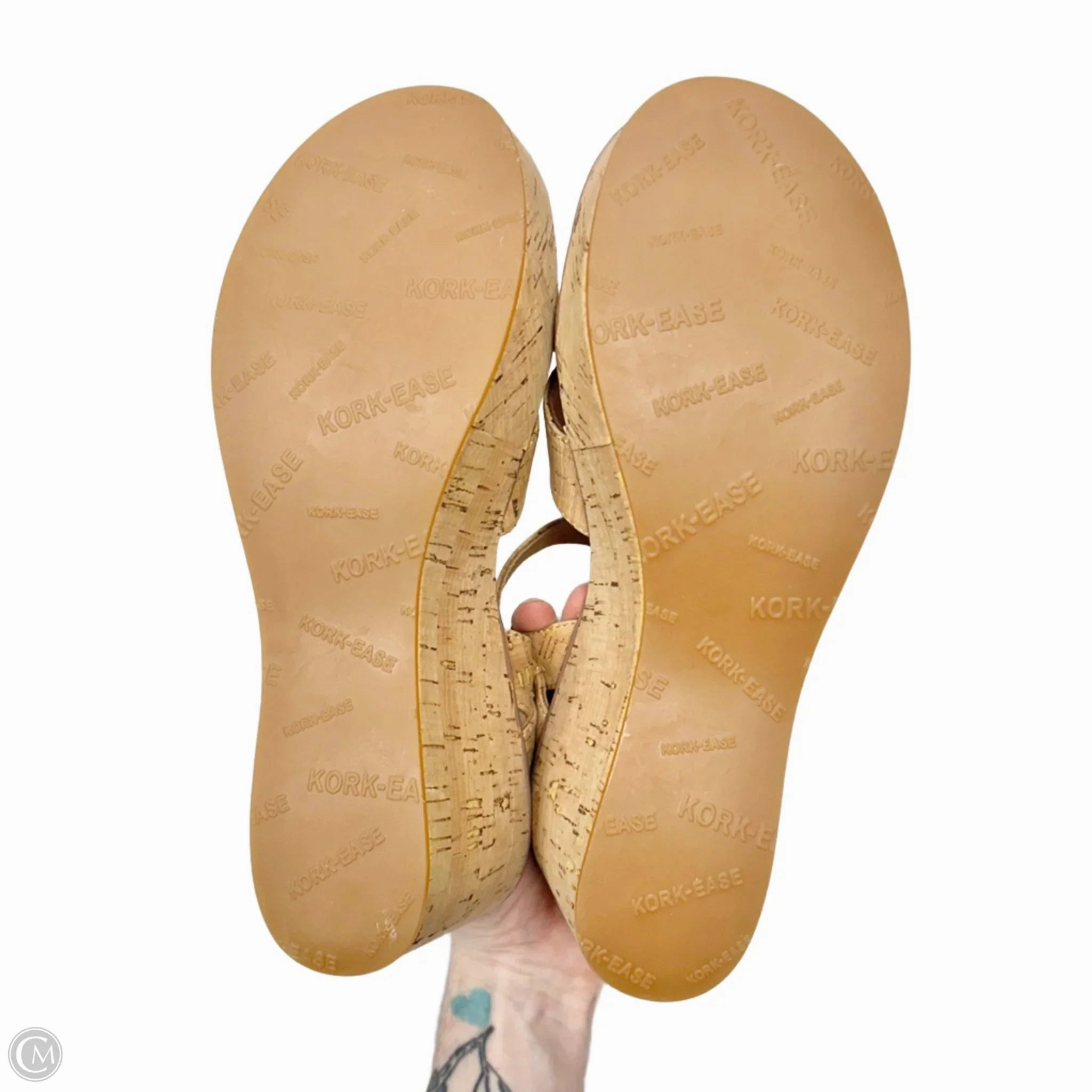 Sandals Heels Wedge By Kork Ease In Tan, Size: 9