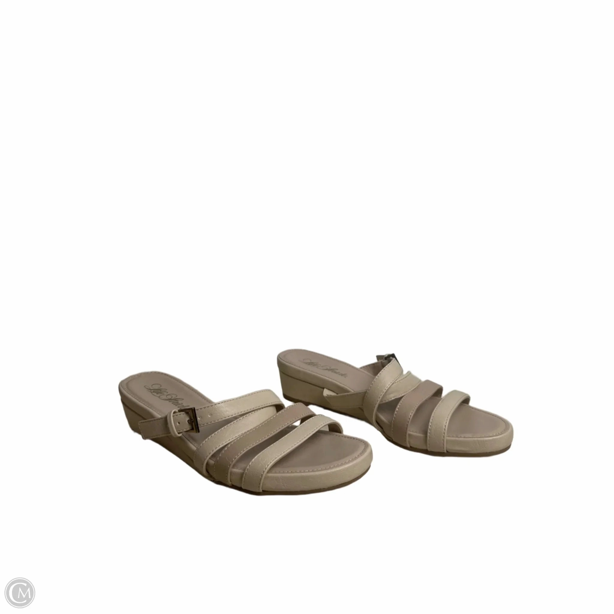 Sandals Heels Wedge By Life Stride In Beige, Size: 8.5