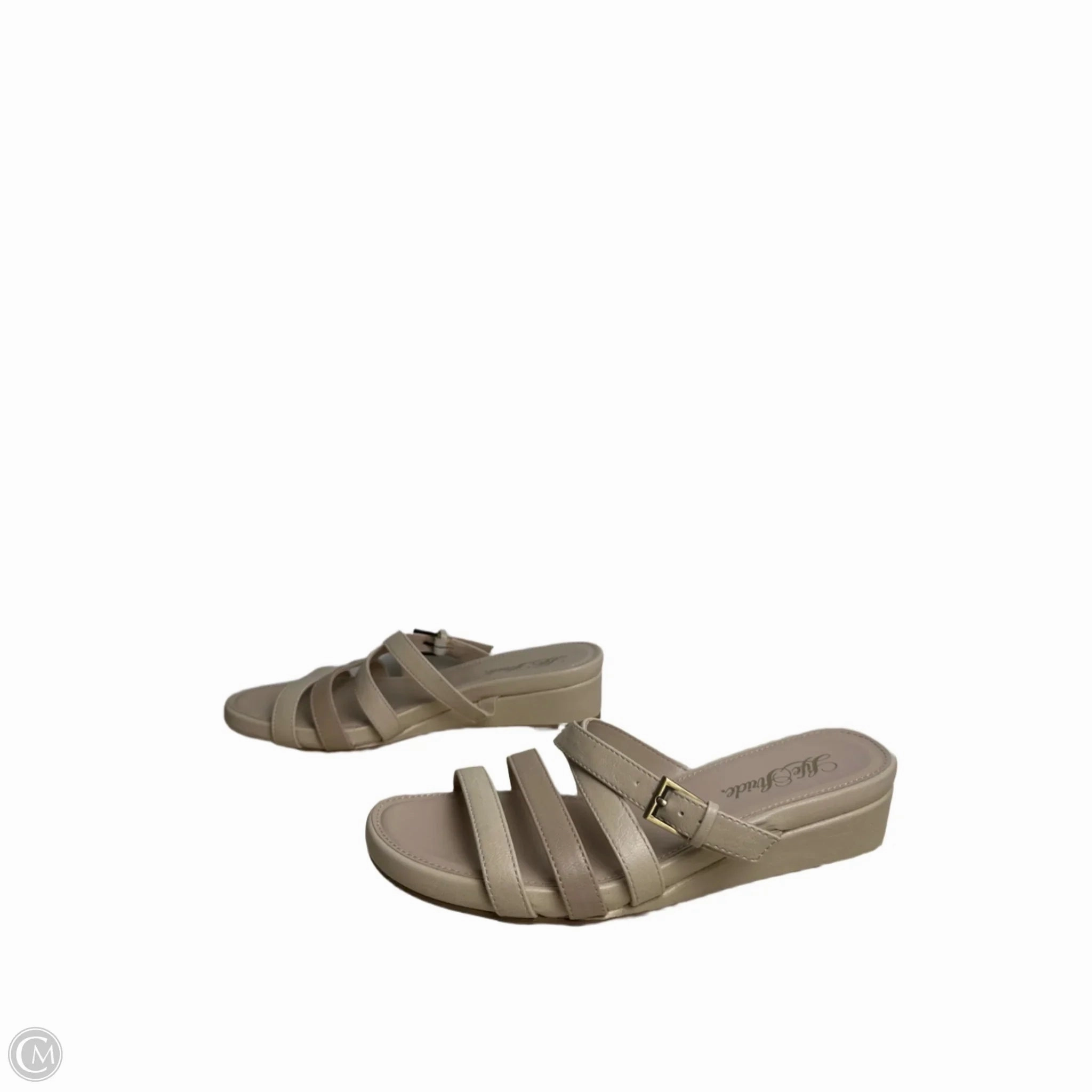 Sandals Heels Wedge By Life Stride In Beige, Size: 8.5