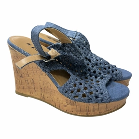 Sandals Heels Wedge By Mudd In Blue, Size:6