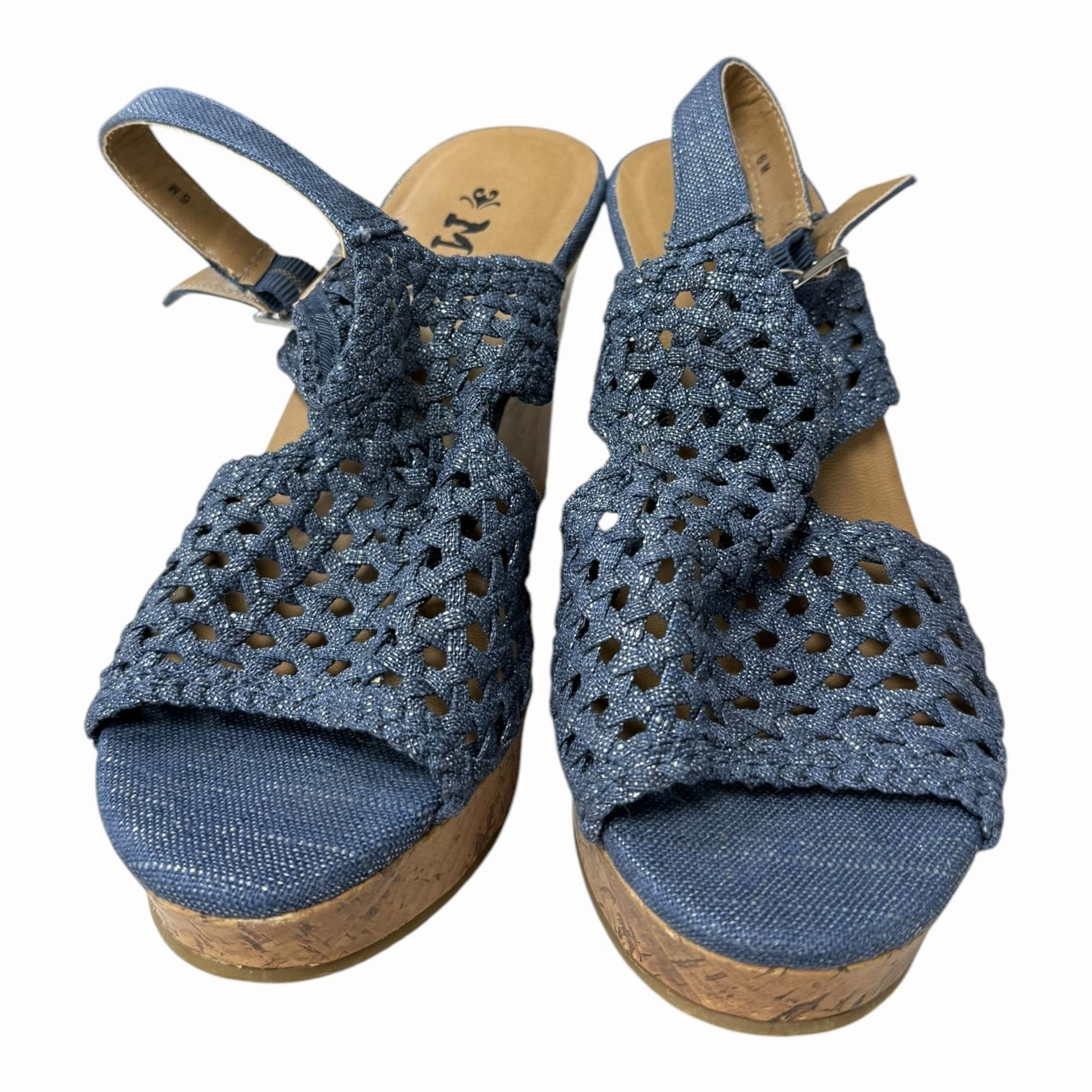 Sandals Heels Wedge By Mudd In Blue, Size:6