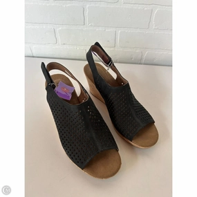 Sandals Heels Wedge By Rockport In Black & Tan, Size: 8.5