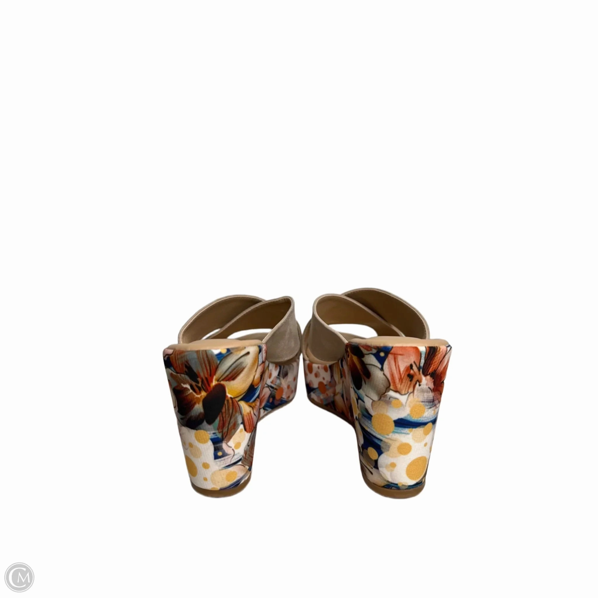 Sandals Heels Wedge By Spring Step In Floral Print, Size: 7