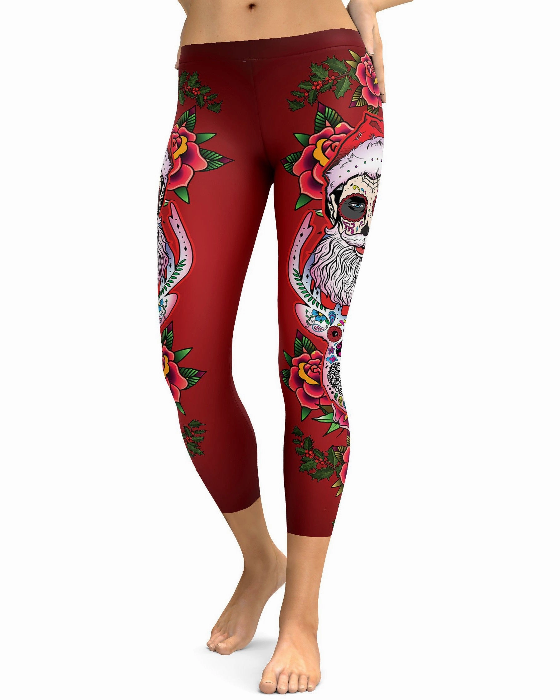 Santa & Rudolph Sugar Skull Capris