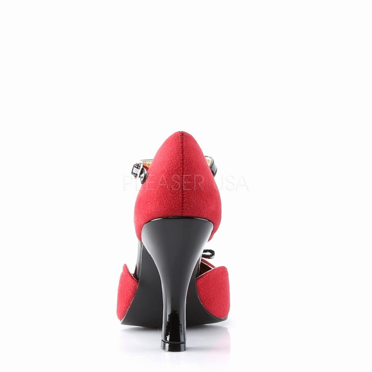 SMITTEN-10  Red M. Suede-Black Patent