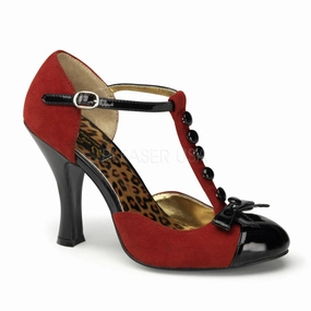 SMITTEN-10  Red M. Suede-Black Patent