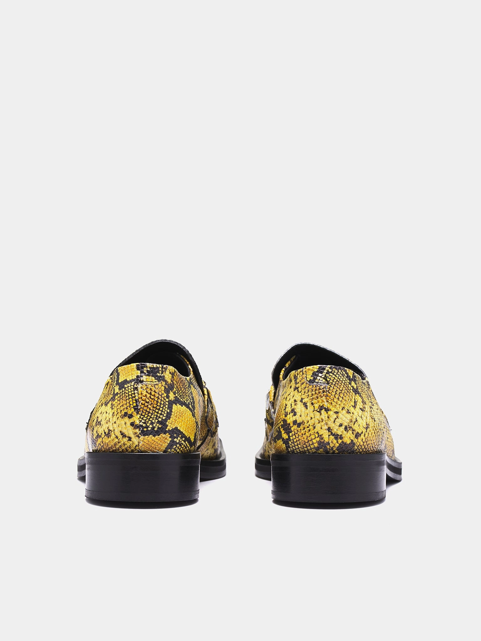 Snakeskin Square Toe Loafers (1026LE02309M-YELLOW-BLACK)