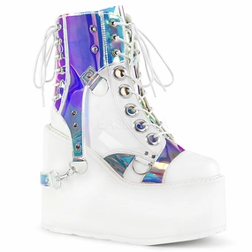SWING-115  White Vegan Leather-Patent-Magic Mirror TPU