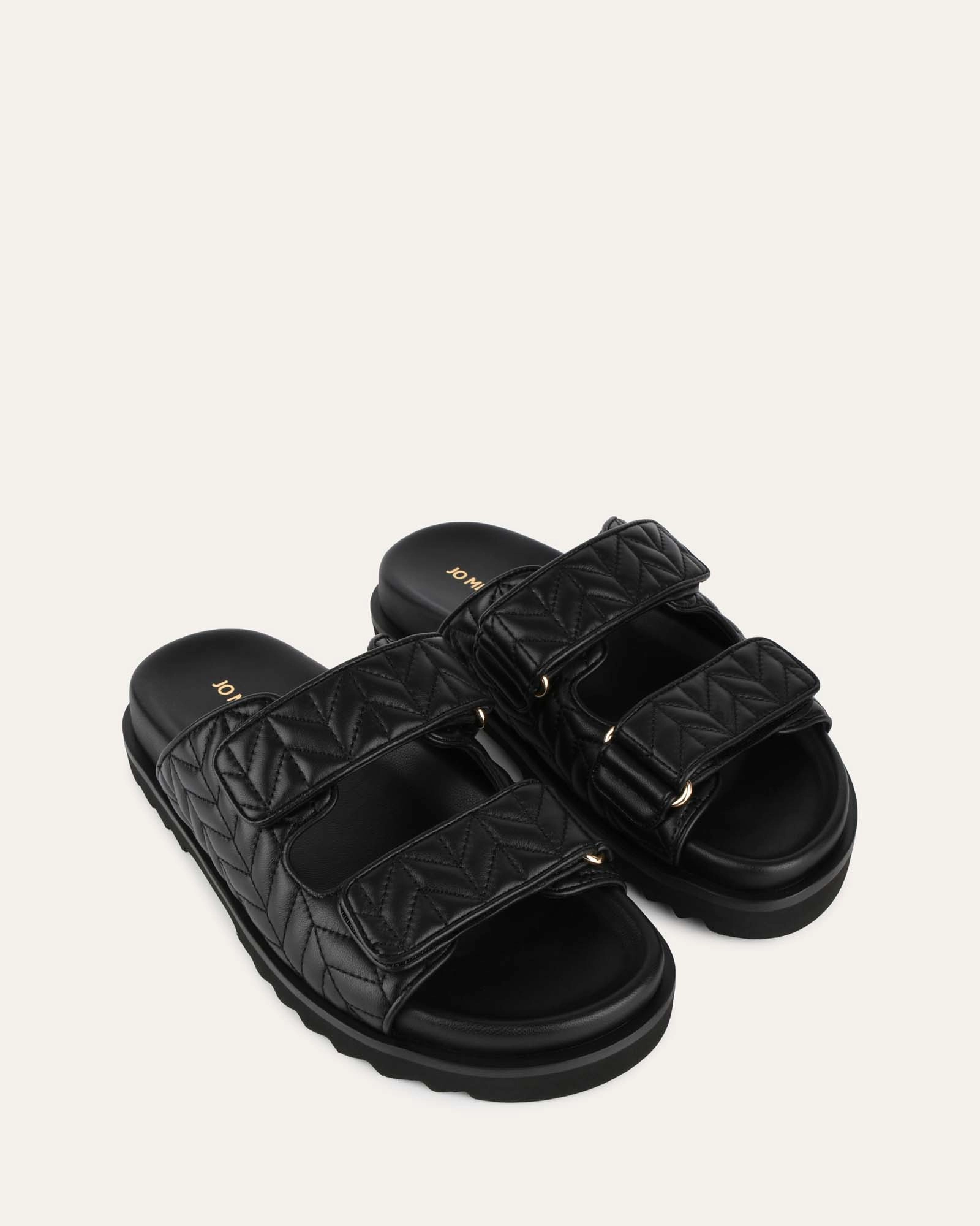 VERITY FLAT SANDALS BLACK LEATHER
