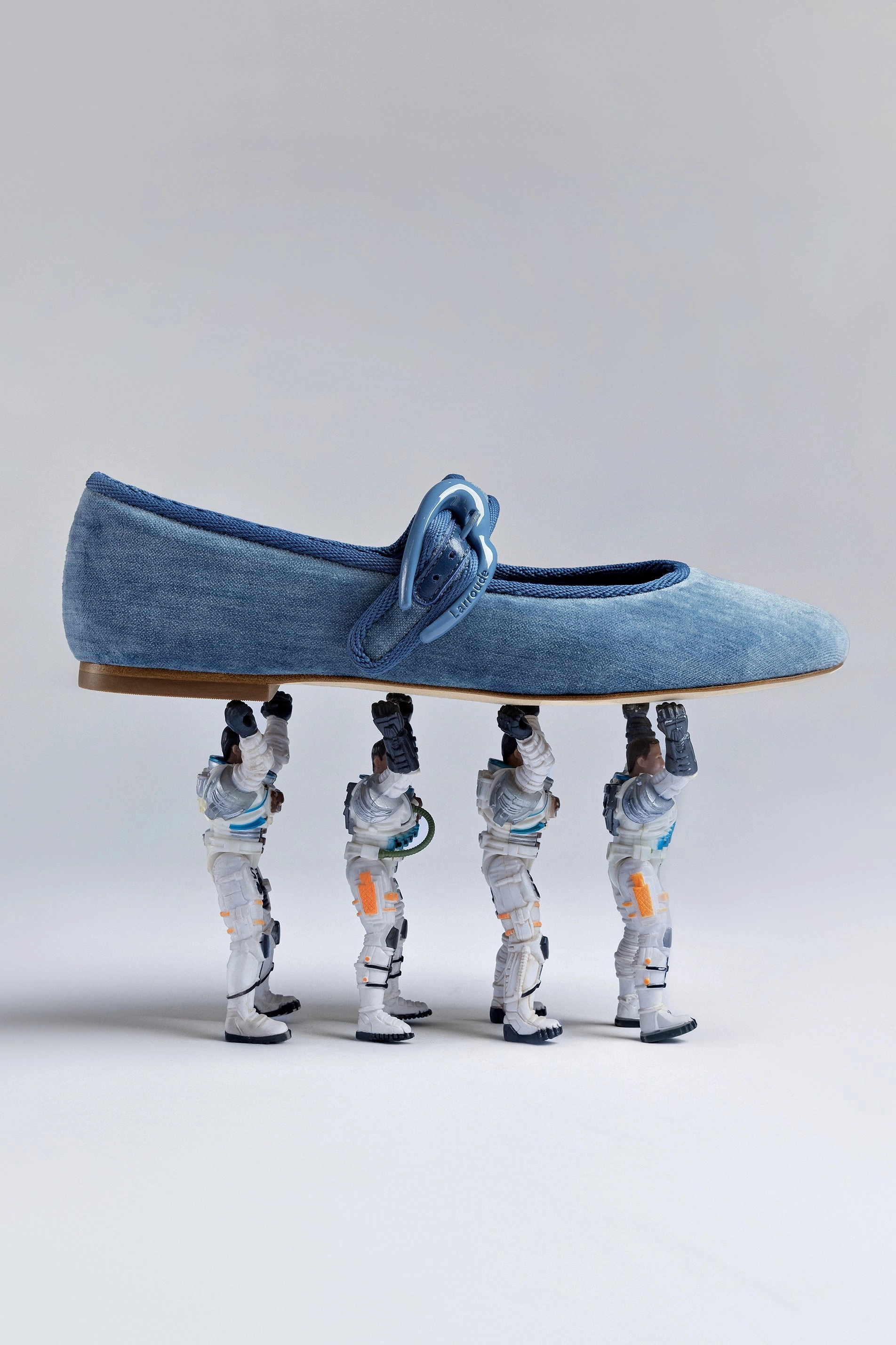 Verona Ballet Flat In French Blue Velvet
