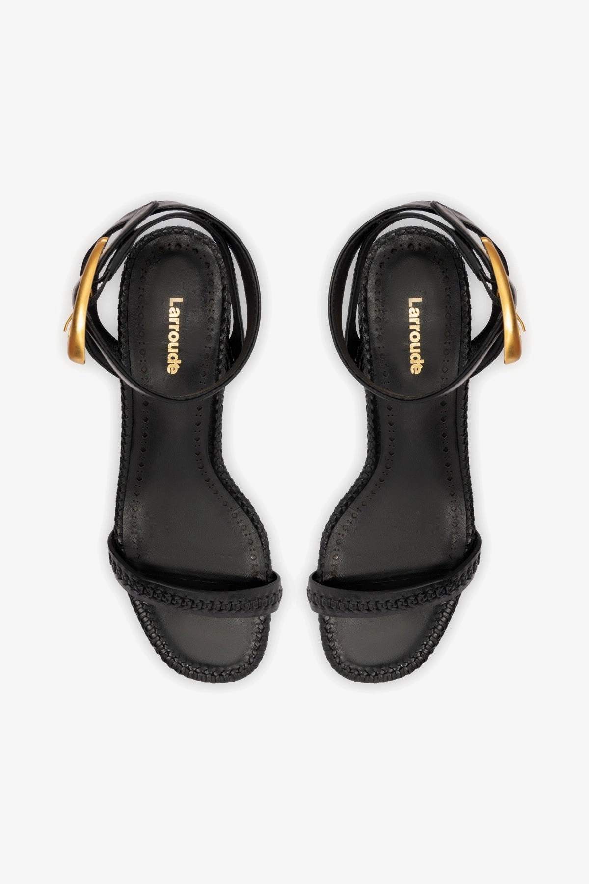 Verona Block Sandal In Black Leather
